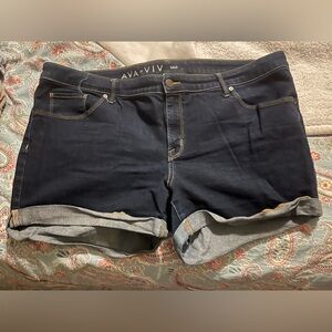 Ava & Viv Blue Jean Shorts with Cuffed Hem